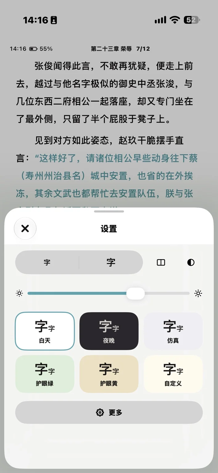 拾页阅读主题设置